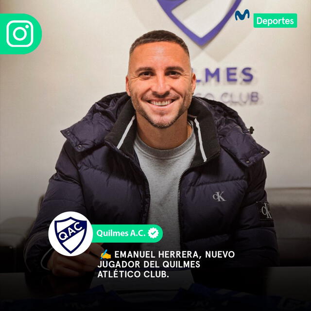  Emanuel Herrera volvió a su país y jugará para Quilmes AC. Foto: Movistar Deportes   