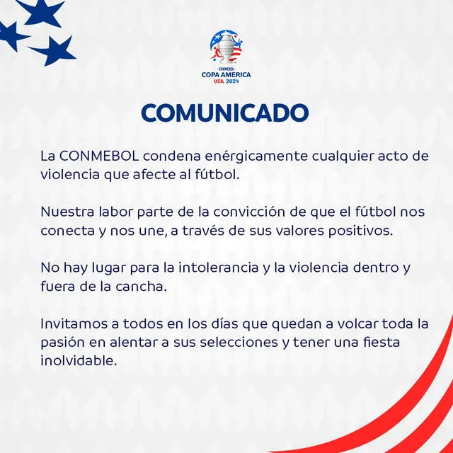 Pronunciamiento del organismo sudamericano. Foto: Conmebol Copa América   