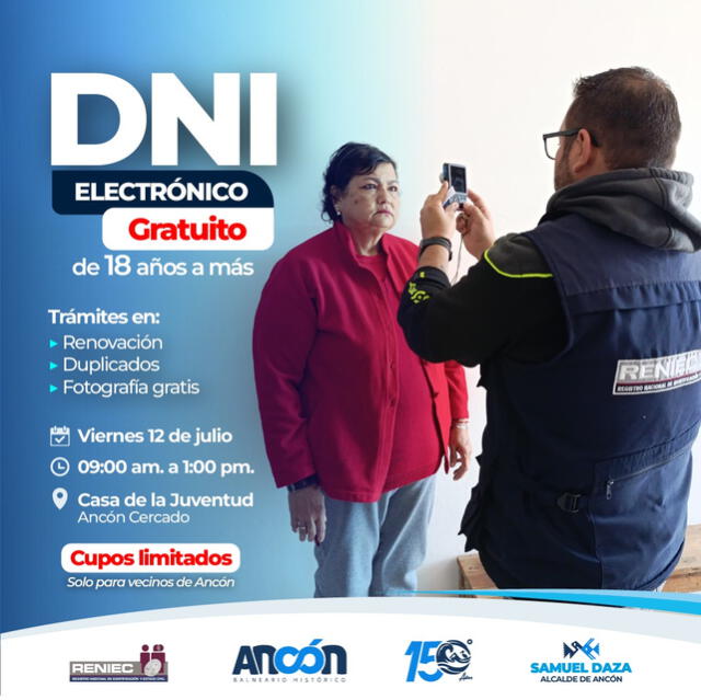 DNI electrónico gratis en Ancón. Foto: Municipalidad de Ancón.    