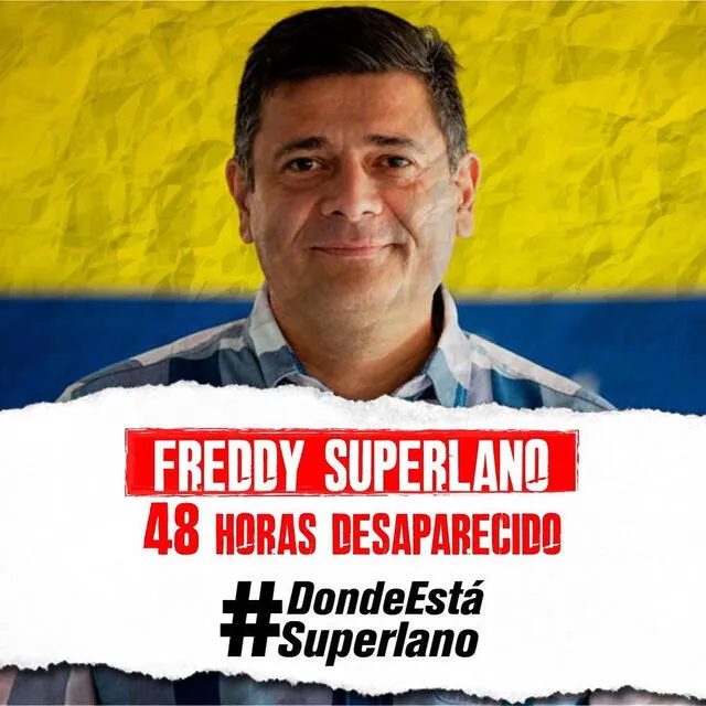 Freddy Superlano fue secuestrado junto a su chófer. Foto: X/ VoluntadPopular   