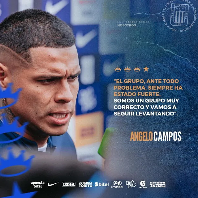  Ángelo Campos será titular en Cajamarca frente a Comerciantes Unidos. Foto: Alianza Lima   