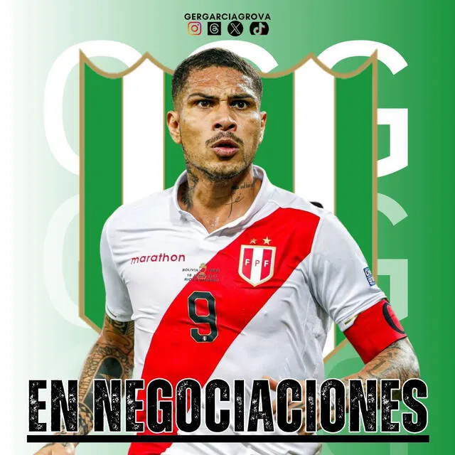 Guerrero puede llegar a Banfield. Foto: X/Germán García Grova.   