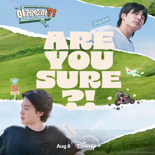 Jimin y Jungkook son los protagonistas en esta serie de aventura, ‘Are you sure?’. Foto: Disney Jimin y Jungkook son los protagonistas en esta serie de aventura, ‘Are you sure?’. Foto: Disney