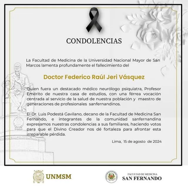  Comunicado oficial de la UNMSM. Foto: UNMSM   