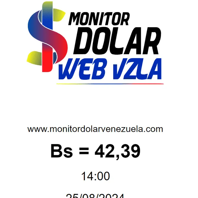    Monitor Dólar: tipo de cambio del dólar hoy, 25 de agosto de 2024. Foto: monitordolarweb     