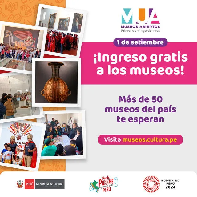 Museos Abiertos este 1 de septiembre. Foto: Ministerio de Cultura   