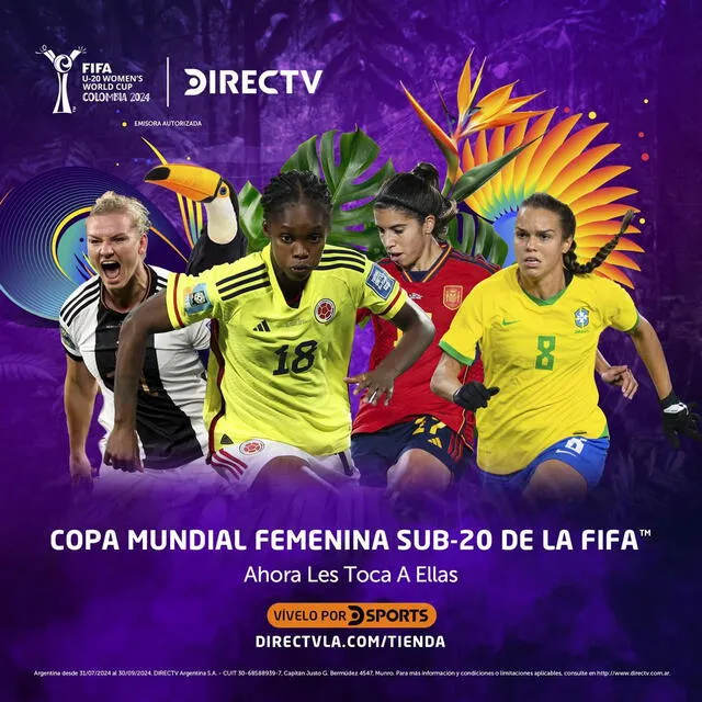  La Copa Mundial Femenina Sub-20 de FIFA se llevará a cabo desde este sábado 31 de agosto. Foto: DirecTV   