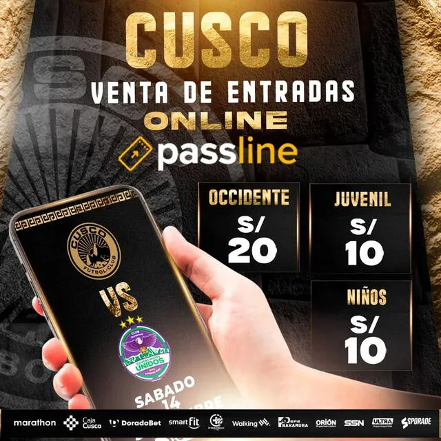 Entradas para el partido ante Comerciantes Unidos. Foto: Cusco FC   