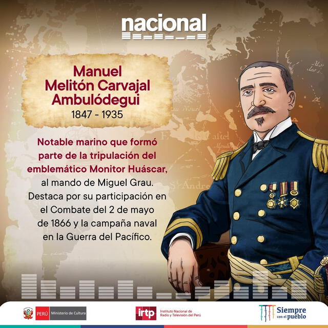  Manuel Melitón Carvajal fue un héroe nacional. Foto: Ministerio de Cultura   