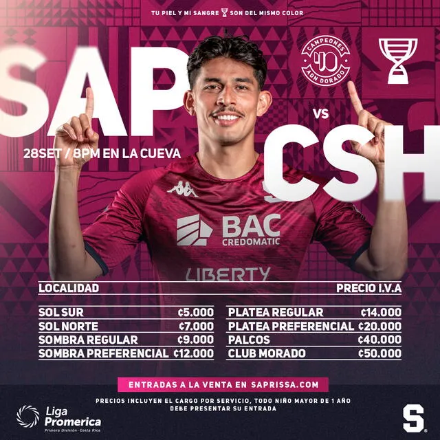 Entradas para el partido ante Herediano. Foto: Deportivo Saprissa 