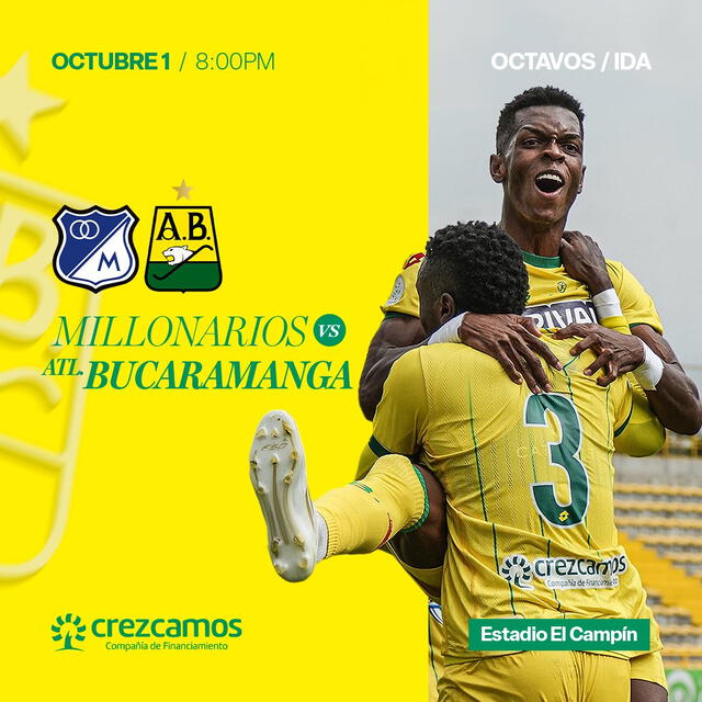  Millonarios y Atlético Bucaramanga chocarán a las 8.00 p. m. Foto: Atlético Bucaramanga/X   