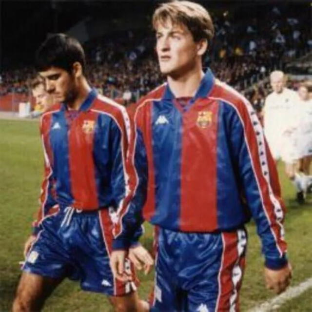  Christiansen junto a un joven Pep Guardiola. Foto: TyC Sports   