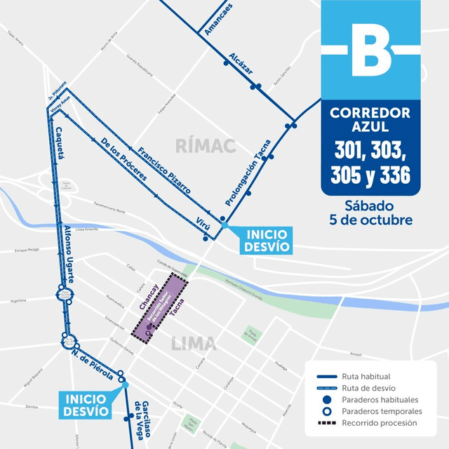 Las 4 rutas del Corredor Azul se movilizarán de la siguiente manera. Foto: ATU   