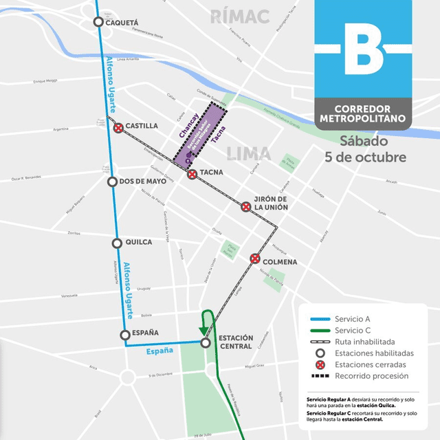 Este será el recorrido de la Ruta B del Metropolitano. Foto: ATU   