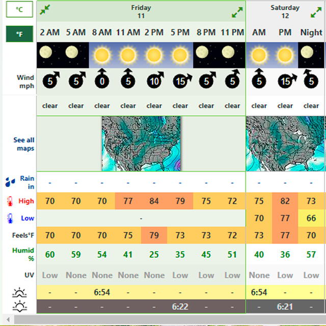  Clima en Los Angeles HOY, 11 de octubre de 2024. Foto: Weather Forecast.   