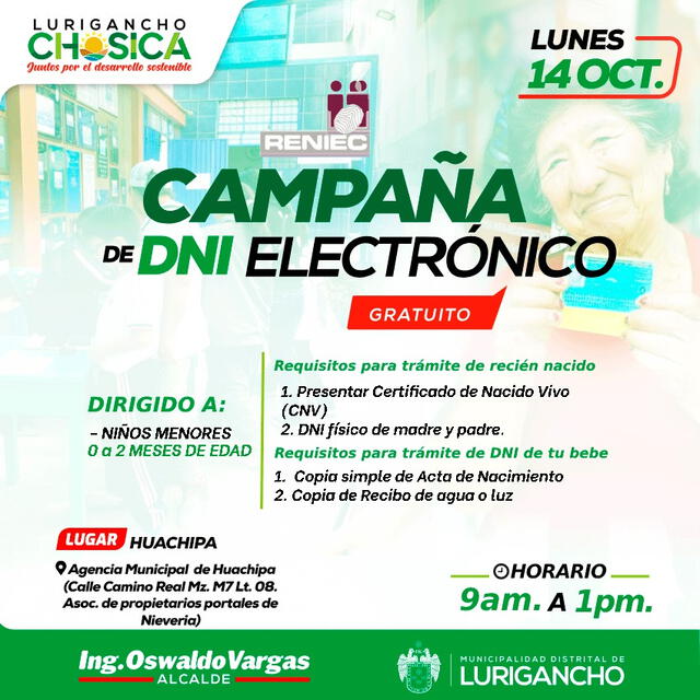 Campaña de DNI electrónico en Chosica del 14 de octubre. Foto: Municipalidad de Lurigancho-Chosica   