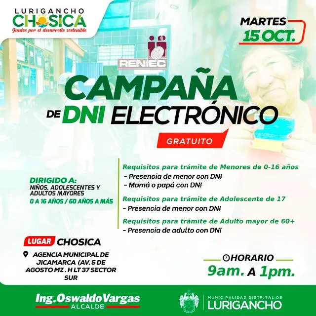  Campaña de DNI electrónico en Chosica del 15 de octubre. Foto: Municipalidad de Lurigancho-Chosica    