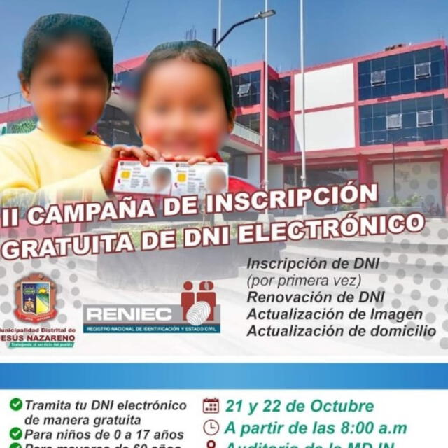  II Campaña de inscripción gratuita para el DNI Electrónico. Foto: Municipalidad Distrital de Jesús Nazareno   