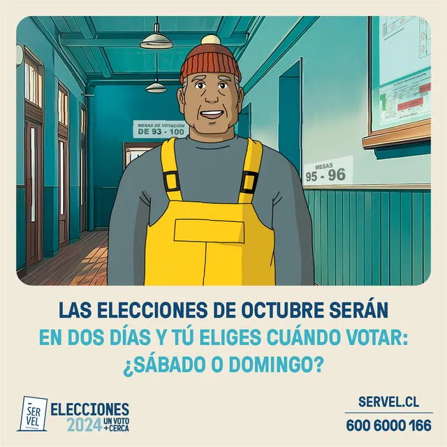 Las Elecciones Municipales durarán 2 días. Tú podrás elegir cuándo emitir tu voto. Foto: Servel   