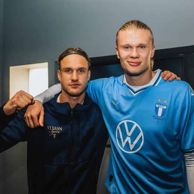 Erik Botheim y Erling Haaland tienen la misma edad (24 años). Foto: Malmö   