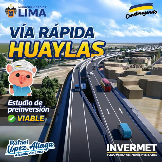 Aprueban estudio de preinversión de la Vía Rápida Huaylas. Foto: Municipalidad de Lima   