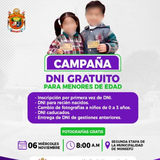  Monsefú ha programado una Gran Campaña de DNI electrónico. Foto: Monsefú   