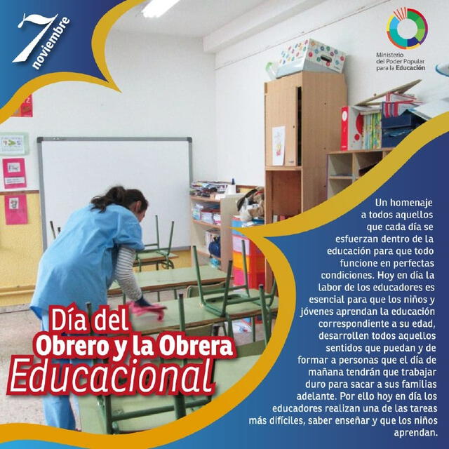 El Día del Obrero Educacional en Venezuela se celebra cada 7 de octubre. Foto: MPPE