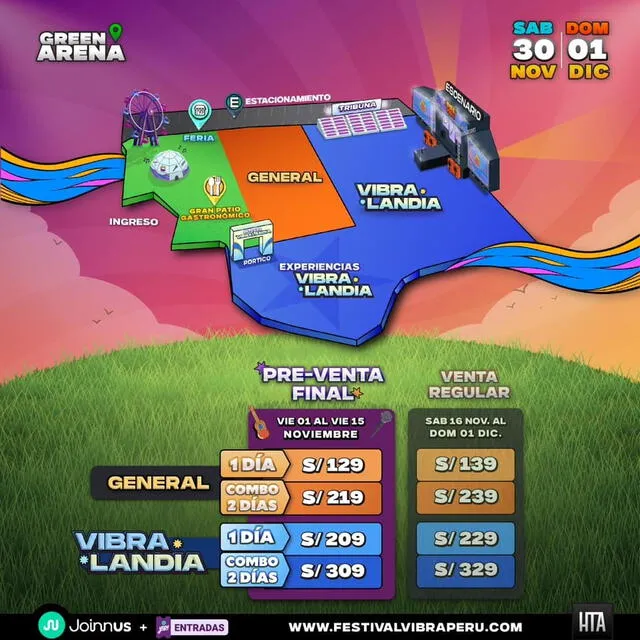  Precios del Festival Vibra Perú    