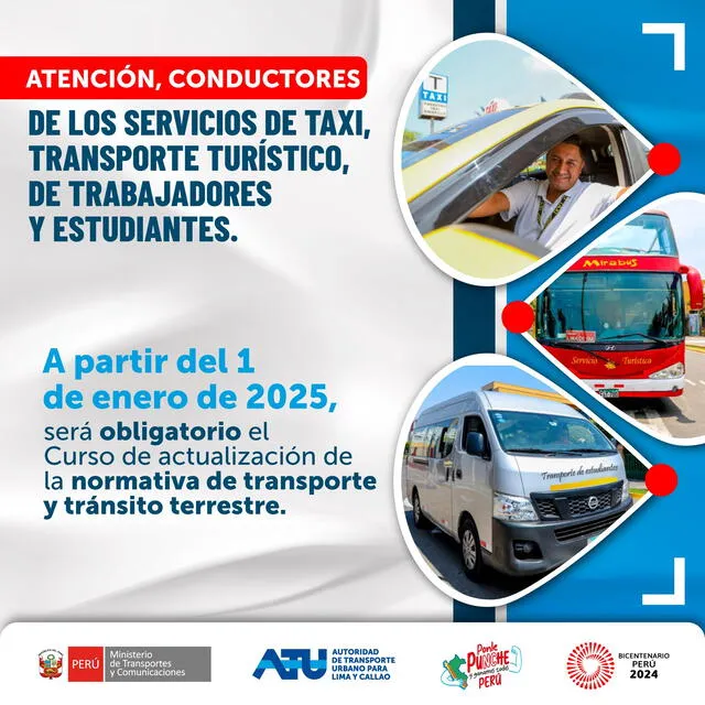 Anuncio de curso obligatorio para transportistas