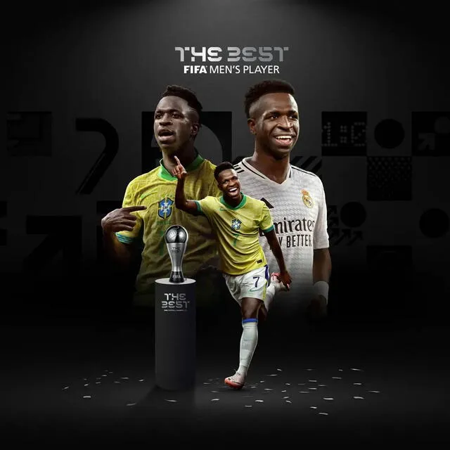  Vinícius fue elegido como el ganador de The Best 2024 tras una votación de personajes de fútbol y fans. Foto: FIFA    