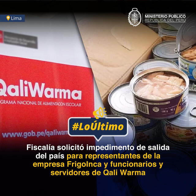 Fiscalía solicita impedimento de salida a involucrados en red de corrupción en Qali Warma. Foto: Ministerio Público/X   