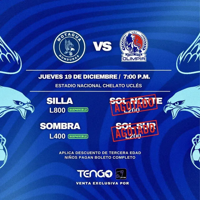 Entradas para la final ante Olimpia. Foto: Fútbol Club Motagua   