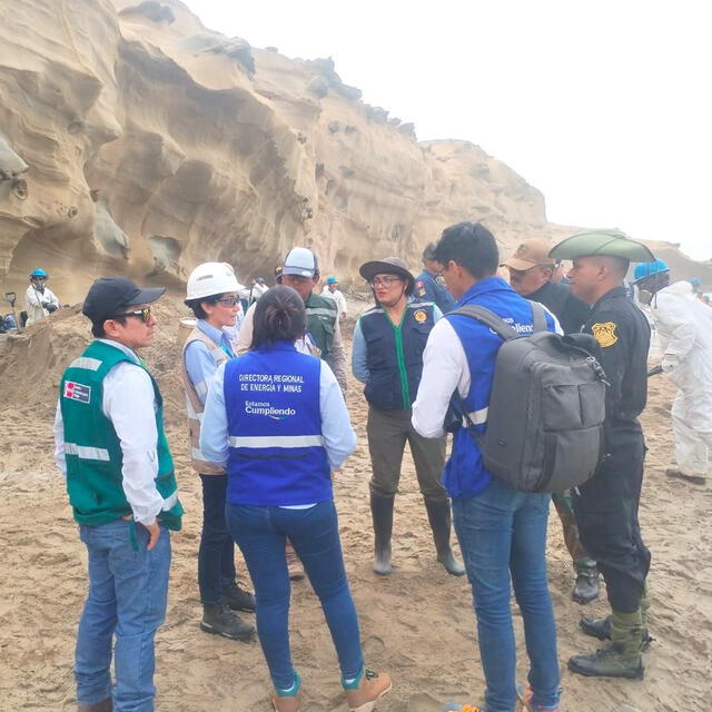 Fiscalía y autoridades locales inspeccionan plan de contingencia de Petroperú. Foto: Ministerio Público    