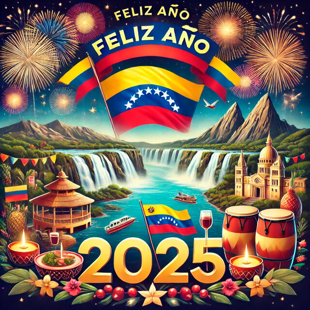 Comparte las imágenes más bonitas para recibir al 2025 en Venezuela. Foto: Dall-E
