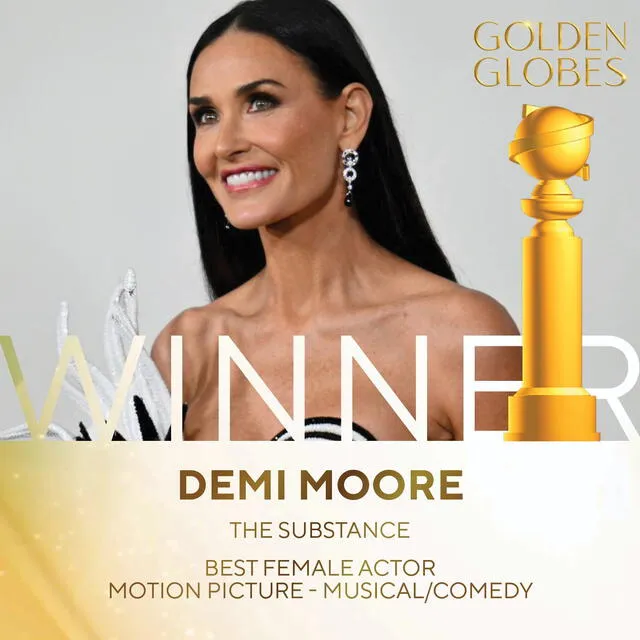  Demi Moore gana por 'La Sustancia'. Foto: Difusión   