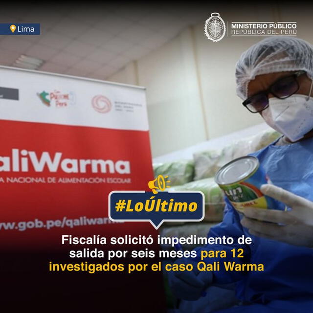  Fiscalía pide impedimento de salida del país para 12 investigados por el caso Frigoinca-Qali Warma. | Ministerio Público / X.   