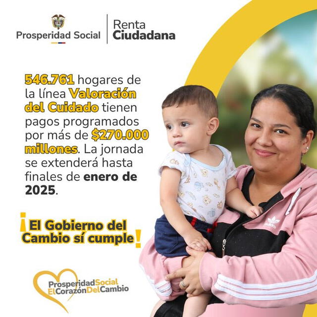 Comunicado de Prosperidad Social sobre el sexto ciclo de Valoración del Cuidado. Foto: DPS   