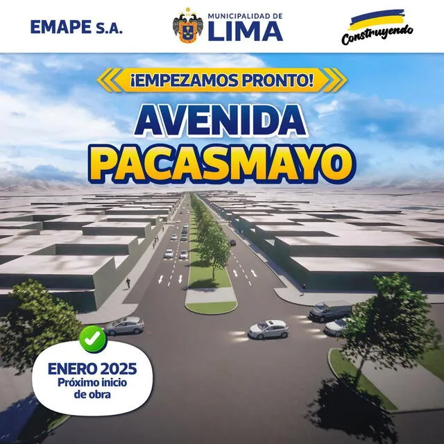 Así anunció esta obra la Municipalidad de Lima. Foto: MML   