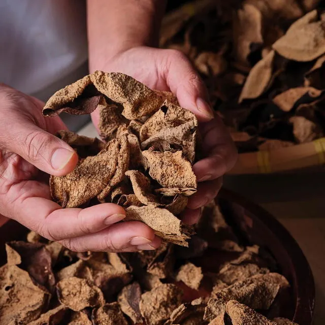 Para ser considerado auténtico, el chenpi debe secarse al sol durante al menos tres años, y su calidad varía según la madurez de la fruta al momento de la cosecha. Foto: @thelegacyhousehk/Instagram Para ser considerado auténtico, el chenpi debe secarse al sol durante al menos tres años, y su calidad varía según la madurez de la fruta al momento de la cosecha. Foto: @thelegacyhousehk/Instagram
