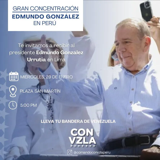  Invitación a concentración para recibir a Edmundo González   