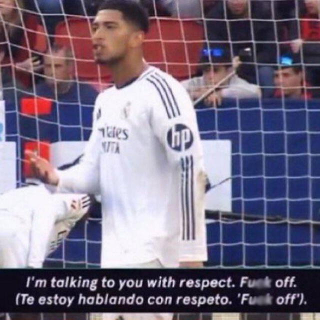 Estas serían las expresiones que usó Jude Bellingham con el árbitro del Real Madrid vs Osasuna, según Movistar+. Foto: captura de Movistar+ Estas serían las expresiones que usó Jude Bellingham con el árbitro del Real Madrid vs Osasuna, según Movistar+. Foto: captura de Movistar+