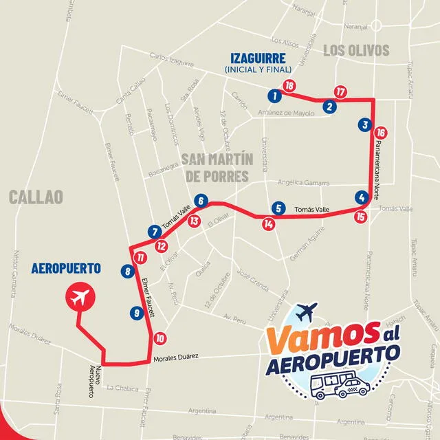 AeroDirecto Los Olivos - Callao. Foto: ATU   