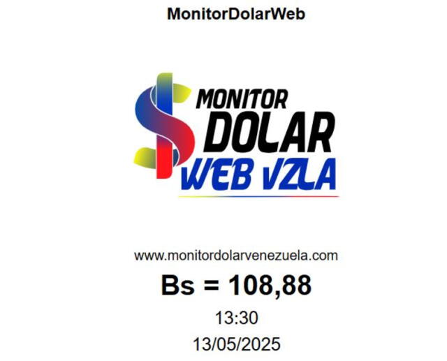 Conoce el precio de la divisa estadounidense para hoy, 13 de mayo. Foto: Monitor Dólar Conoce el precio de la divisa estadounidense para hoy, 13 de mayo. Foto: Monitor Dólar
