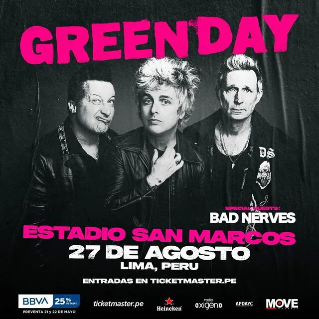 Green Day vuelve a Perú. foto: difusión Green Day vuelve a Perú. foto: difusión