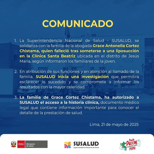 Comunicado de Susalud. Comunicado de Susalud.