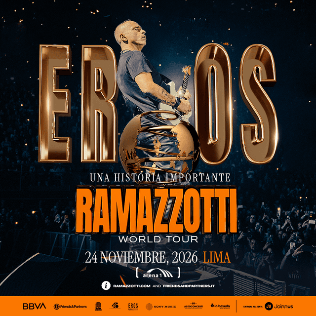 Eros Ramazzotti, ícono del pop romántico, regresa a Lima. Foto: difusión   