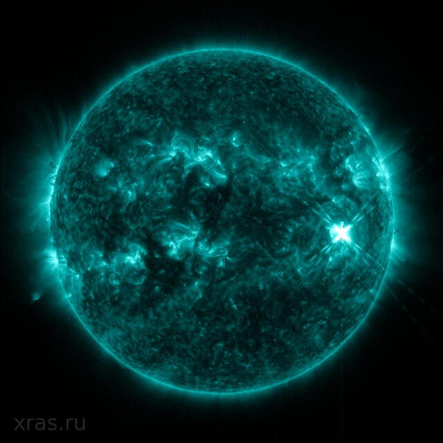 La llamarada del 25 de mayo de 2025 en el disco solar. Foto: SDO/AIA La llamarada del 25 de mayo de 2025 en el disco solar. Foto: SDO/AIA