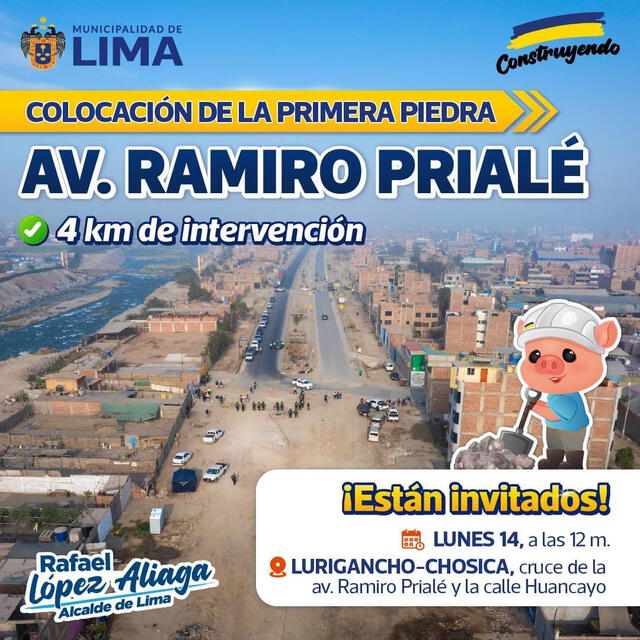 La Municipalidad de Lima inició la construcción de la avenida Ramiro Prialé el pasado 14 de octubre de 2024 y aún no es inaugurada La Municipalidad de Lima inició la construcción de la avenida Ramiro Prialé el pasado 14 de octubre de 2024 y aún no es inaugurada