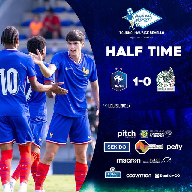 Así va el partido entre México vs Francia. Foto: TournoiMRevello/X   