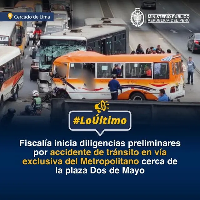 Fiscalía inicia investigación tras accidente. Foto: Ministerio Público Fiscalía inicia investigación tras accidente. Foto: Ministerio Público